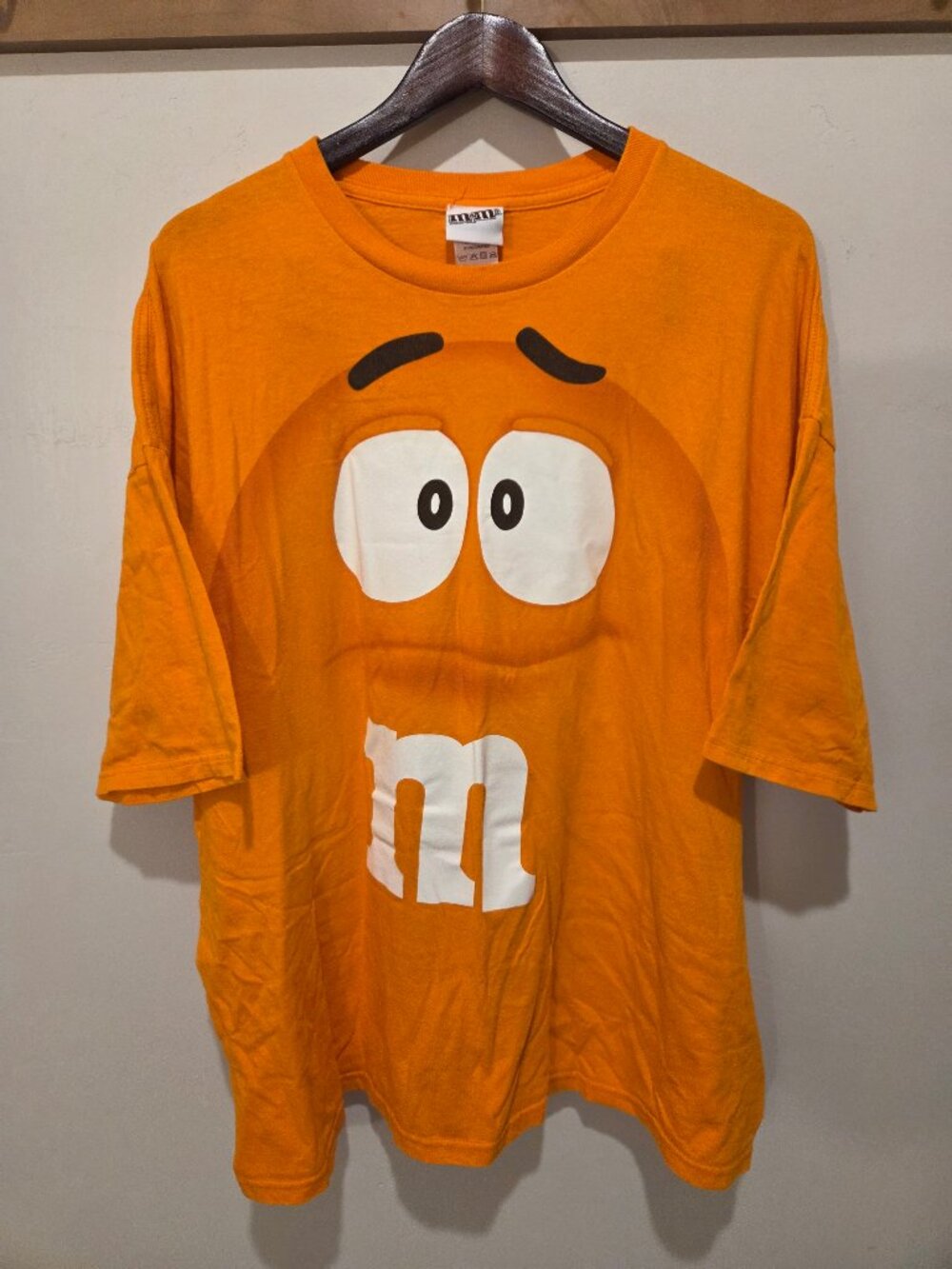 2007 M&M’s Orange Character 3XL Halloween Big Face Graphic T-Shirt Men’s Cotton